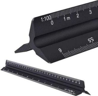OEM Regla Triangular De Aluminio Para Arquitectos, M&eacute;trica 1:20, 1:25, 1:50, 1:75, 1:100, 1:125, Est&aacute;ndar De Aproximadamente 30,5 Cm, Para Arquitectos Y E