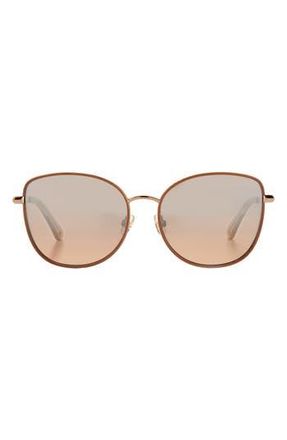 Kate Spade New York maryam 56mm gradient polarized cat eye sunglasses in Red Gold/Silver Mirror Brown at Nordstrom Rack