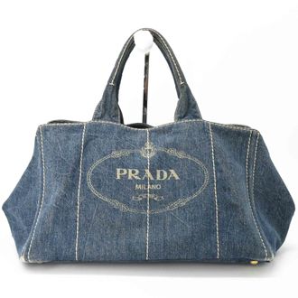 Prada Blue Denim Handbag Shoulder Bag Tote Bag (Pre-Owned)