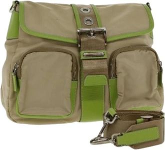 Prada Pre-owned Cross Body Bags, female, Beige, Size: ONE SIZE Pre-owned Vintage Nylon Cross Body Bag