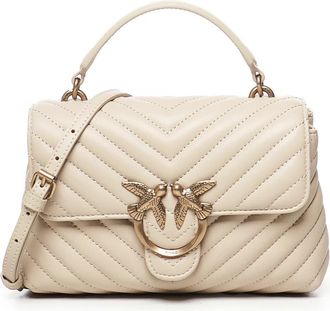 Pinko Gewatteerde Mini Lady Love Tas Beige - Dames - Handtassen - Beige - ONE Size - Su&egrave;de - Tassen