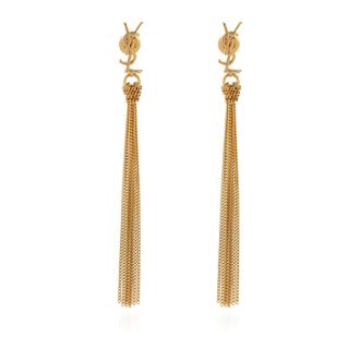 Saint Laurent Messing oorbellen - Dames - Oorbellen - Geel - ONE Size - Accessoires