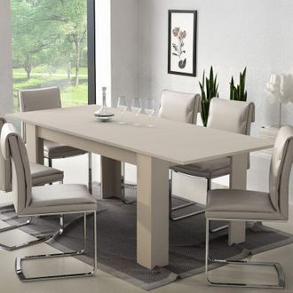 Dmora Mesa Extensible Campora, Extensible, Mecanismo De Extensi&oacute;n Central, Longitud M&aacute;xima 220 Cm, 220x90x75h Cm Gris Cemento