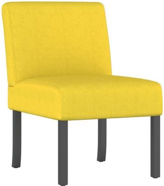 vidaXL Silla tapizada de tela amarillo claro Vidaxl