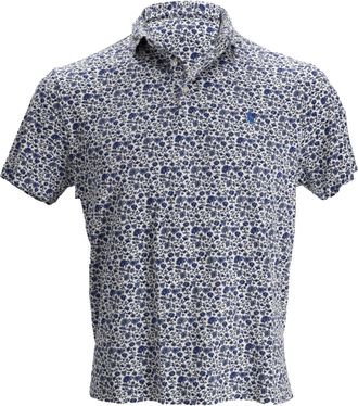 Ralph Lauren Polo Ralph Lauren Custom Slim Polo Shirt met bloemenprint in blauw katoen