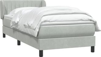 vidaXL Cama Box Spring Con Colch&oacute;n Terciopelo Gris Claro 80x210 Cm Vidaxl