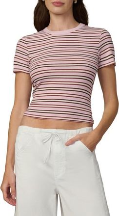 Joe's The Stripe Rib Baby T-Shirt in Blush/Ecru Stripe at Nordstrom, Size X-Large