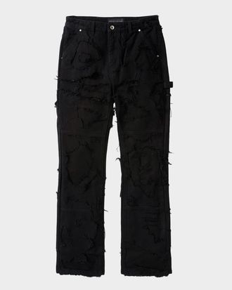 Who Decides War by Ev Bravado Mens Unearthed Distressed Slim-Straight Leg Pants
