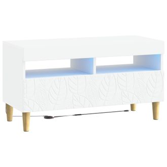 vidaXL Mueble De Tv Led Blanco Madera De Ingenier&iacute;a Vidaxl