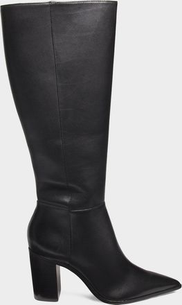 Schutz Mikki Up Leather Block-Heel Knee-High Boots