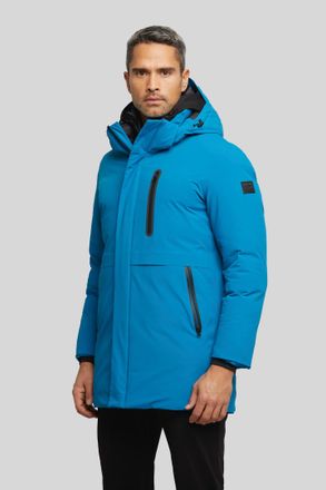 Bugatti Regenjacke BUGATTI, Herren, Gr. 48, blau (t&uuml;rkis), 87% Polyamid, 13% Elasthan, regular fit, gerader Abschluss, Jacken Regenjacke, mit Stehkragen
