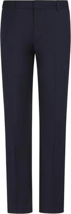 Emporio Armani Chino Style Broek met Logo Plaque - Heren - Slim Fit Broeken - Blauw - XL - Broeken