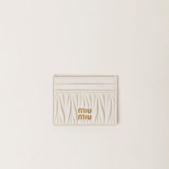 Miu Miu Matelassé nappa leather card holder
