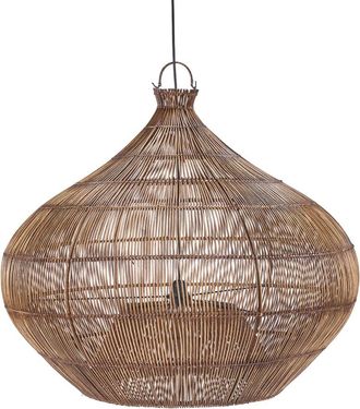 Bazar Bizar L&aacute;mpara colgante de bamb&uacute; en nogal oscuro 80x80x70 cm