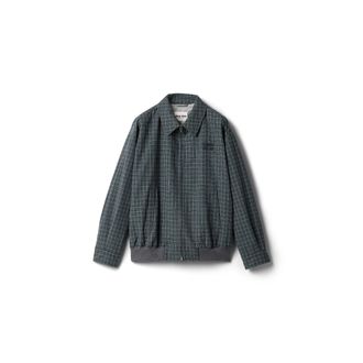 Miu Miu Checked Flannel Blouson Jacket, Woman, Blue/bottle, Size 36