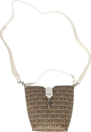 DKNY Mens Accessories Taira Bucket Bag in Beige - Cream Patent Leather - One Size