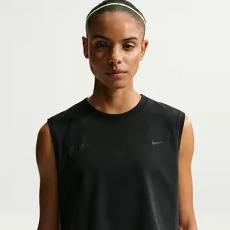 Nike Womens Swift Butterfly Dri-FIT Sleeveless Running T-Shirt in Black | IM0631-010