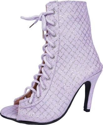 Generic Dance Shoes, Latin Ballroom Dance Shoes for Women Breathable Strappy Gladiator Sandals Sexy High Heels Fashion Casual Heeled Boots Peep Toe Shoe Boots