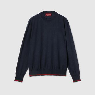 【GUCCI】NECK SWEATSHIRT◆784413XJGP7 Cotton Jersey Sweatshirt Medium Grey | The Webster