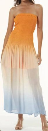 Young Fabulous & Broke Brenen Midi Dress In Kumquat Ombre