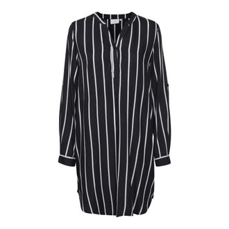 Kaffe Abito a Righe Nero/Riga Gesso - - Dresses - Donna - Nero - L