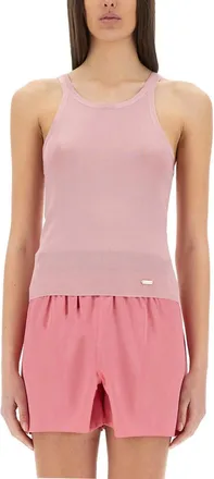 Tom Ford Pink Solid Round Neck Top