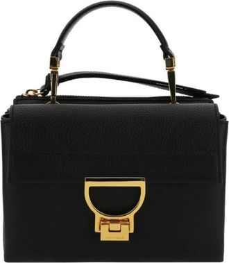 Coccinelle Tassen, Dames, Zwart, ONE Size, Leer, Luxe leren handtas met bovenhandvat