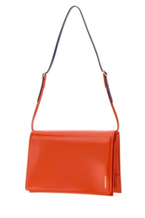Jil Sander Womens Orange Leather Small File Shoulder Bag Paprika Borse A Mano