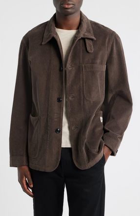 Merz b. Schwanen Organic Cotton Corduroy Workwear Jacket in Chocolate at Nordstrom, Size Xx-Large