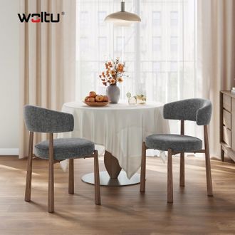 Woltu Woltu Juego De 2 Sillas Modernas Para Comedor/cocina - Tapizado De Chenilla, Patas De Metal Con Efecto Madera - Apto Para Comedor, Sala De Estar O Res