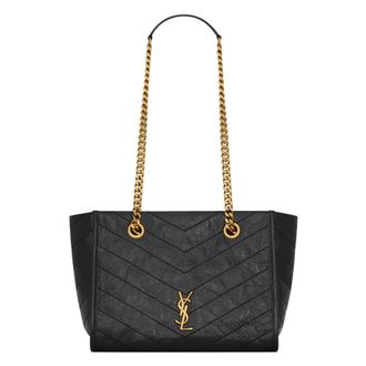 Saint Laurent Niki Small Shopping Bag - Dames - Tassen - Zwart - Maat: ONE Size Katoen