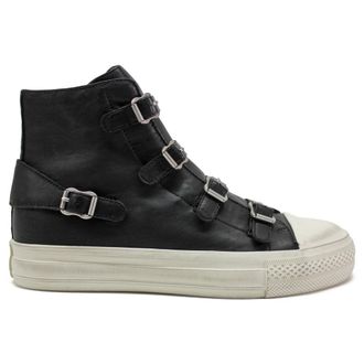 Ash Virgin Nappa Leather Womens High Top Trainers - Black White - Size:UK 7