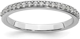 Diamond2Deal 10k White Gold Lab Grown Diamond Wedding Band Ring 0.19Ct Clarity- VS Color- G-H