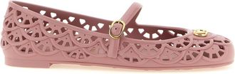 Valentino Garavani Pink Perforated Ondette Ballet Flats
