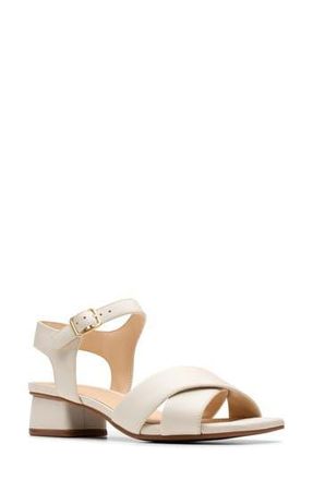Clarks Serina 35 Cross Sandal in Cream Leather at Nordstrom Rack, Size 8.5