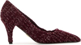Prada Bordeaux Slip On Pumps