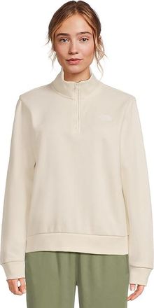 The North Face Evolution Embroidered 1/4 Zip Womens Sweatshirt White Dune : 2XL, Cotton/Polyester