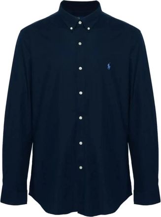 Polo Ralph Lauren Navy Lange Mouw Sportshirt - Heren - Casual Overhemden - Blauw - 2XL - Katoen - Overhemden