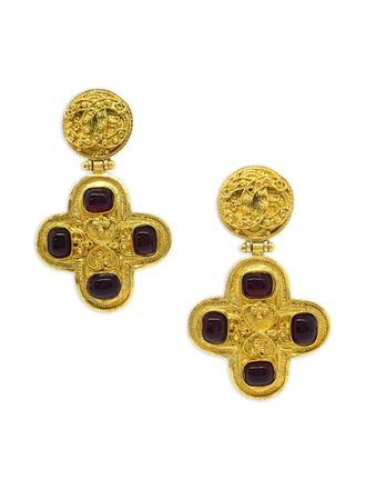 Chanel 1994 stone-embellished earrings - Gold