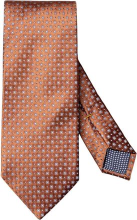 Eton Geometric Woven Silk Tie - Heren - Stropdassen - Oranje - ONE Size - Accessoires