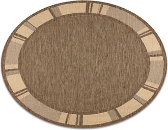 RugsX Rugsx - Alfombra De Cuerda Sisal Floorlux C&iacute;rculo 20195 Color Caf&eacute;/color Ma&iacute;z Brown Circulo 120 Cm