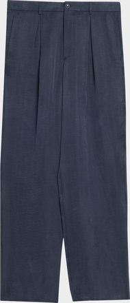 Giorgio Armani Men & apos;s Cotton and Lyocell Pleated Wide-Leg Trousers