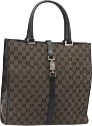 Gucci Pre-owned GG Canvas Tote Bag - Dames - Vintage Shopper - Bruin - ONE Size - Leer - Vintage