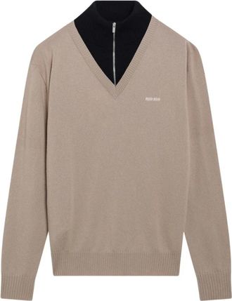 Miu Miu Cashmere Turtleneck Sweater - Dames - Cashmere truien - Beige - S - Kasjmier - Truien & Vesten
