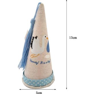 Trade Shop Trade Shop - Set Coni Porta Confetti Juta Bomboniera Nascita Battesimo Bimbo Maschio Cicogna