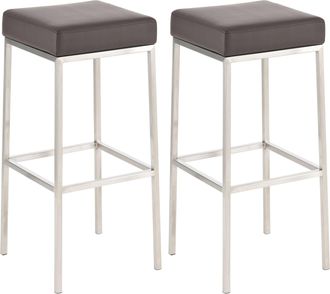 Clp Clp - Set De 2 Taburetes Montreal Altura 80 Cm Acero Inoxidable Marr&oacute;n