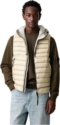 C.P. Company D.d. Shell Goggle Down Gilet - Heren - Bodywarmers - Beige - L - Polyester - Jassen