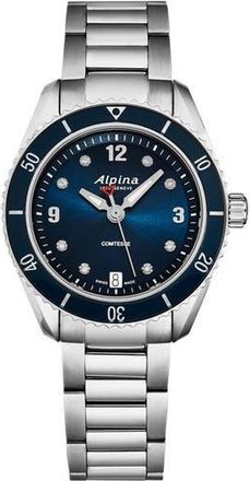 Alpina Comtesse Diamond Bracelet Strap Watch, 36.5mm in Silver at Nordstrom Rack