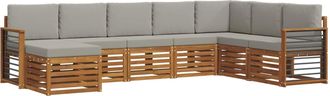 vidaXL Conjunto De Sof&aacute;s De Exterior 8 Uds. Natural Y Gris Claro Vidaxl