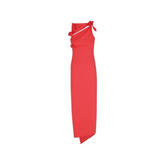 Coperni Maxi Dresses, female, Red, Size: S Flower Midi Dress